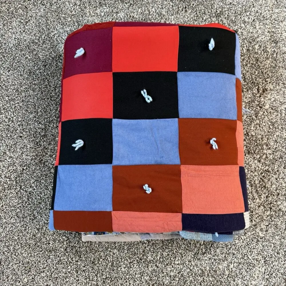 Vintage Handmade Patchwork Blocks Hand Quilt‎ 81